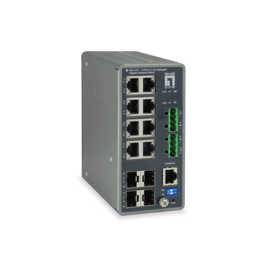 Levelone igu-1271 switch di rete gestito l3 gigabit ethernet (10/100/1000) grigio
