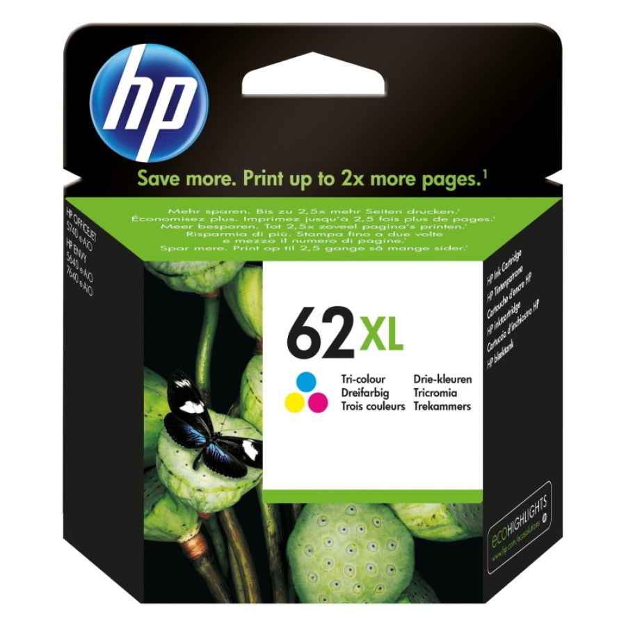Hp cartuccia originale inchiostro tricromia ad alta capacità 62xl