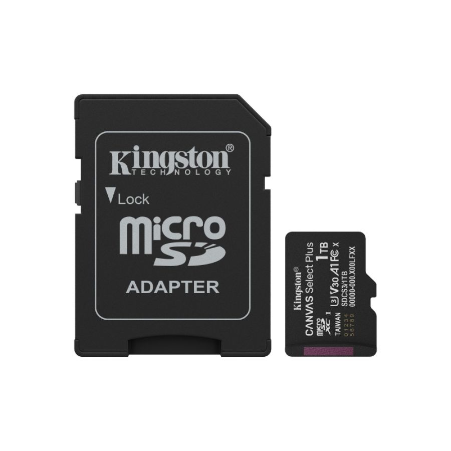 Kingston technology 1tb microsdxc canvas select plus gen3 150mb/s a1 (adattatore sd incluso)