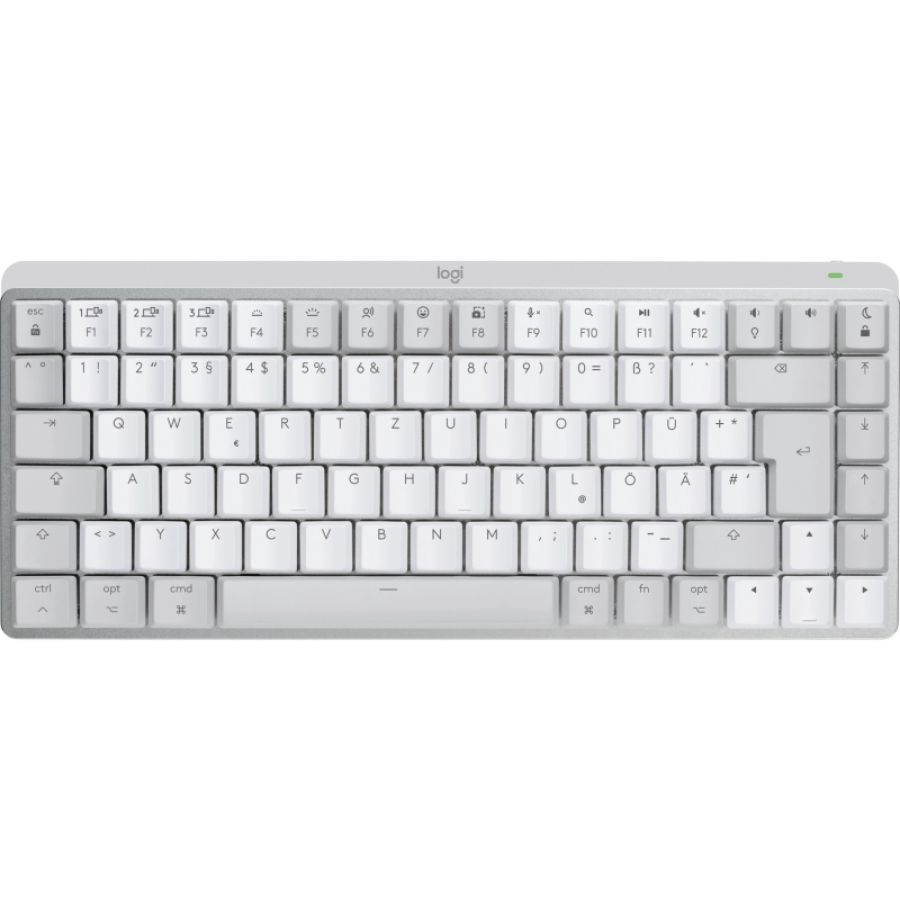 Logitech mx mini mechanical for mac tastiera bluetooth qwertz tedesco grigio, bianco