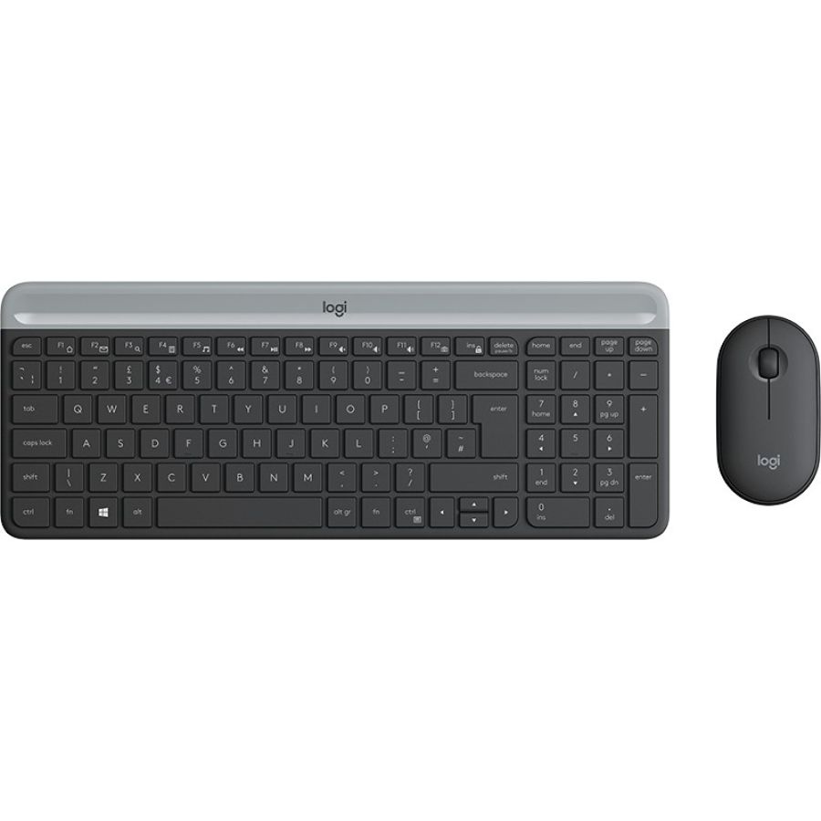 Logitech mk470 tastiera mouse incluso rf wireless qwerty inglese uk grafite