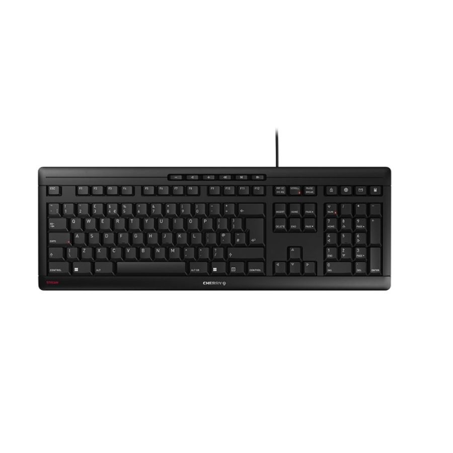 Cherry stream tastiera usb qwerty inglese uk nero
