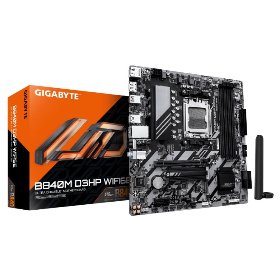 Mb gigabyte b840m d3hp am5 4xddr5dc-8200oc hdmi 2xdp 1xpcie4.0x16 m.2 4xsata usb3.2 gblan matx