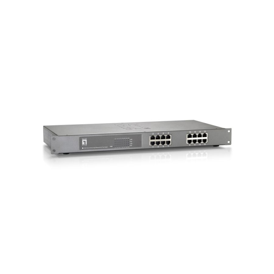 Levelone fep-1612 switch di rete non gestito fast ethernet (10/100) supporto power over ethernet (poe) grigio