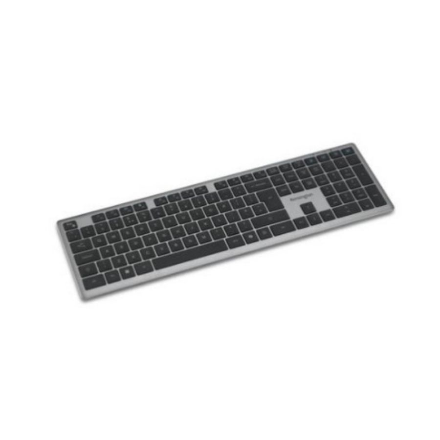 Kensington kb535 eq tastiera ricaricabile multi-dispositivo wireless + bluetooth silenziosa 16 tasti programmabili + tasto copilot + layout italiano grigio
