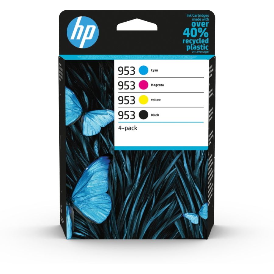 Hp confezione da 4 cartucce di inchiostro nero, ciano, magenta, giallo originali 953