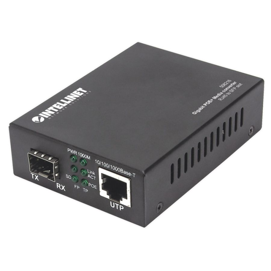 Intellinet 508216 convertitore multimediale di rete 1000 mbit/s nero