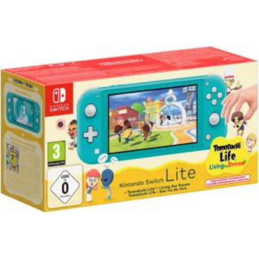 Switch lite console turchese + tomodachi life: una vita da sogno