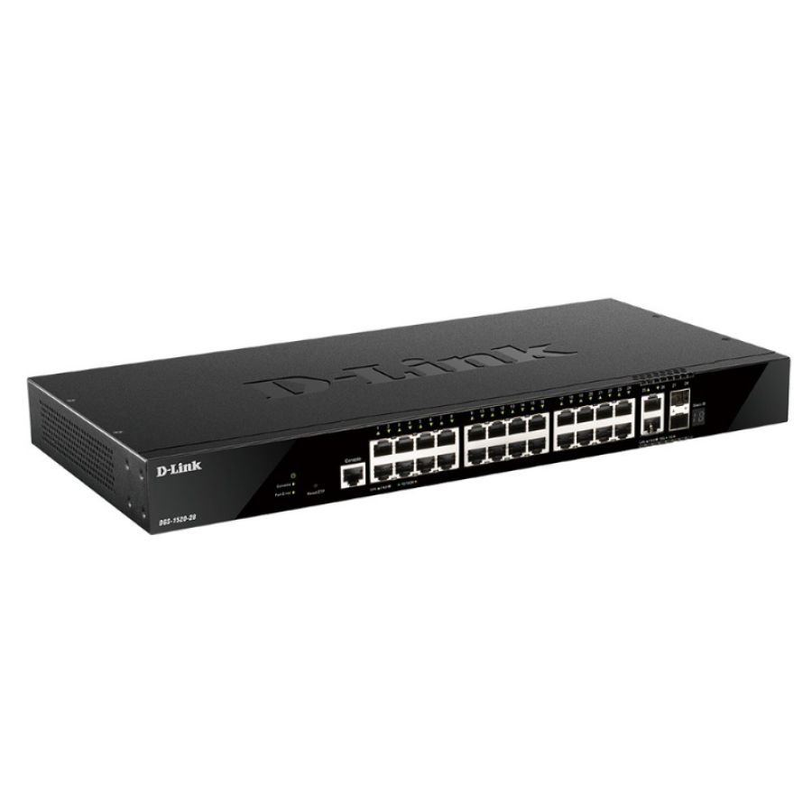 D-link dgs-1520-28/e switch di rete gestito l3 10g ethernet (100/1000/10000) 1u nero