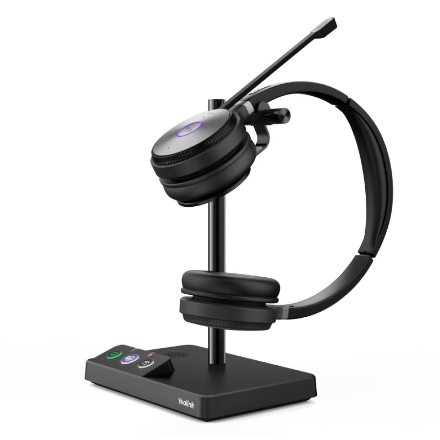 Yealink wh62 dual teams sistema di audioconferenza personale wireless a padiglione ufficio micro-usb base di ricarica nero