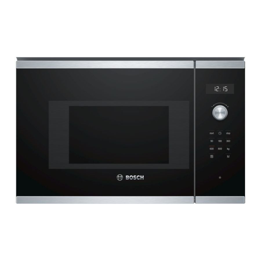 Bosch serie 6 bfl524ms0 forno a microonde da incasso solo microonde 20 l 800 w nero, acciaio inossidabile