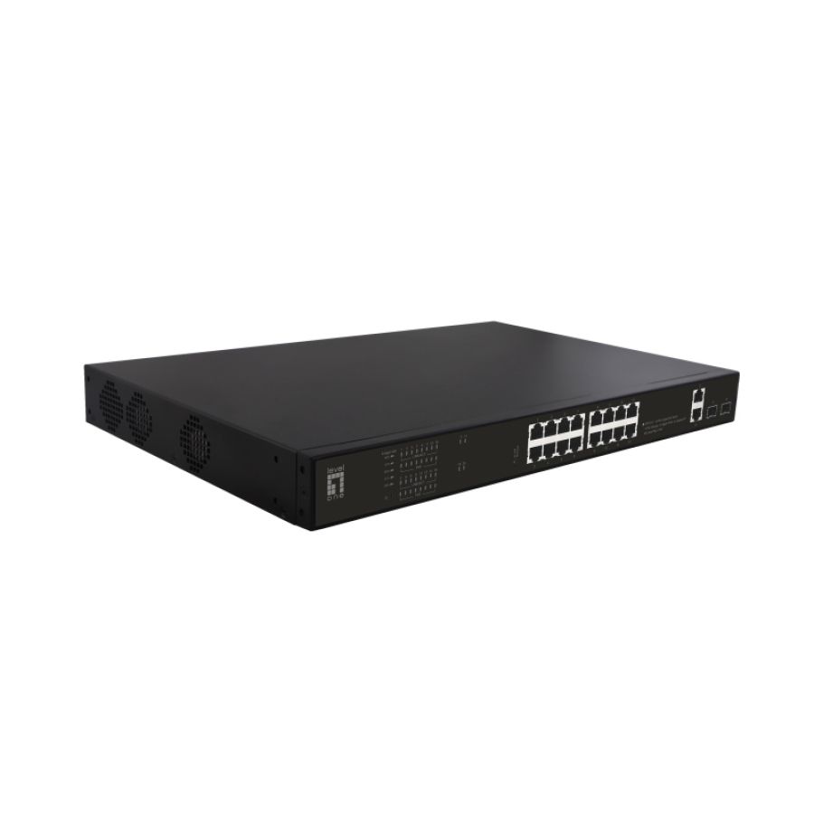 Levelone gep-2021 switch di rete non gestito gigabit ethernet (10/100/1000) supporto power over ethernet (poe) 1u nero