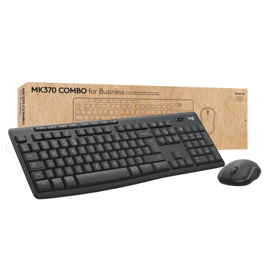 Logitech mk370 combo for business tastiera mouse incluso rf senza fili + bluetooth qwerty us international grafite