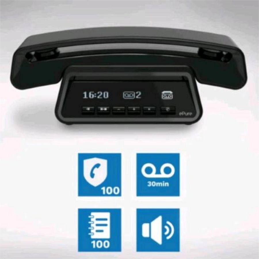 Alcatel epure 3 premium telefono cordless dect gap dal design iconico con segreteria telefonica nero